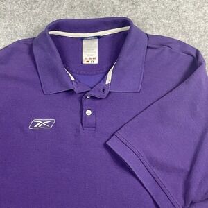 VTG Reebok Shirt Mens‎ XL Purple Coaches Short Sleeve Polo Embroidered Logo